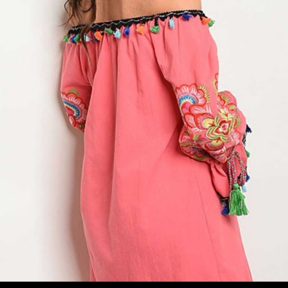Brand NEW Adorable π tassle and embroidered dress - Picture 2 of 3